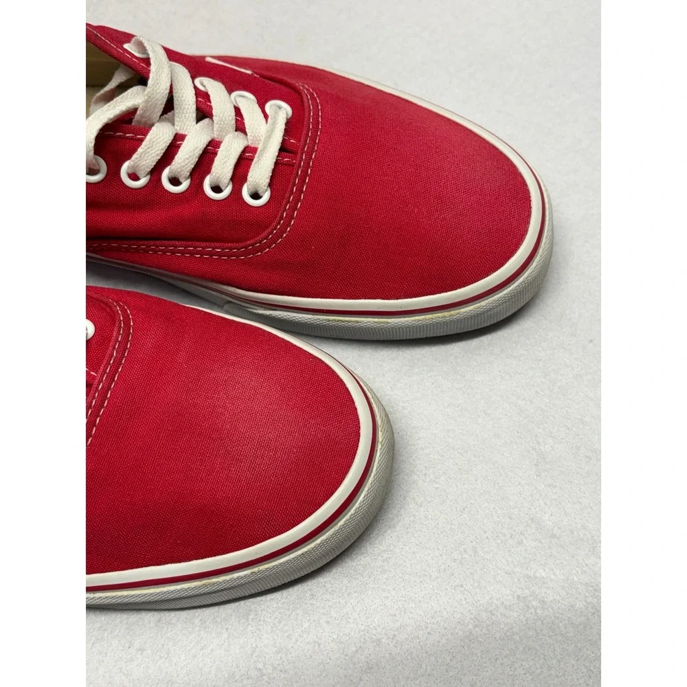 Vans Authentic Red Canvas Low Top Skate Shoes Mens Size 13 VN000EE3RED